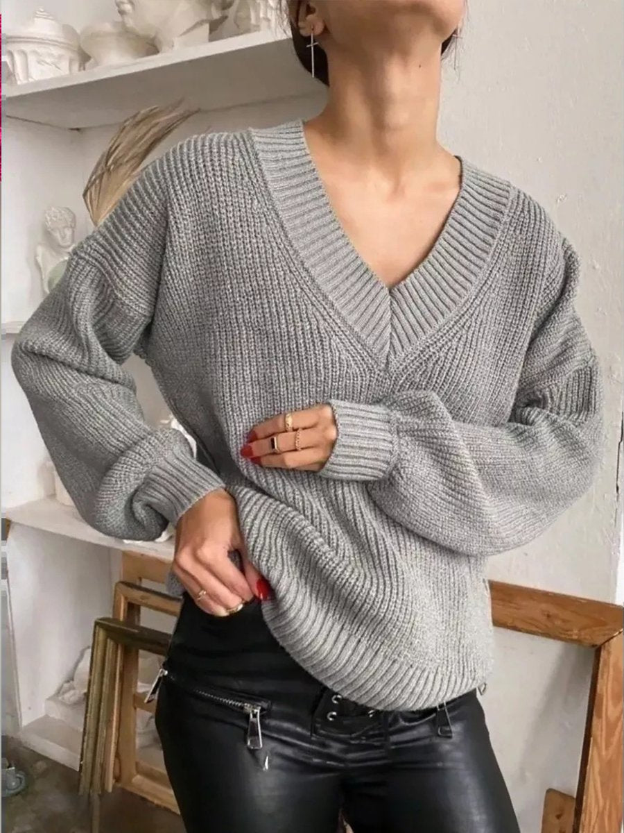 V-neck Sweater Available In Multiple Colors