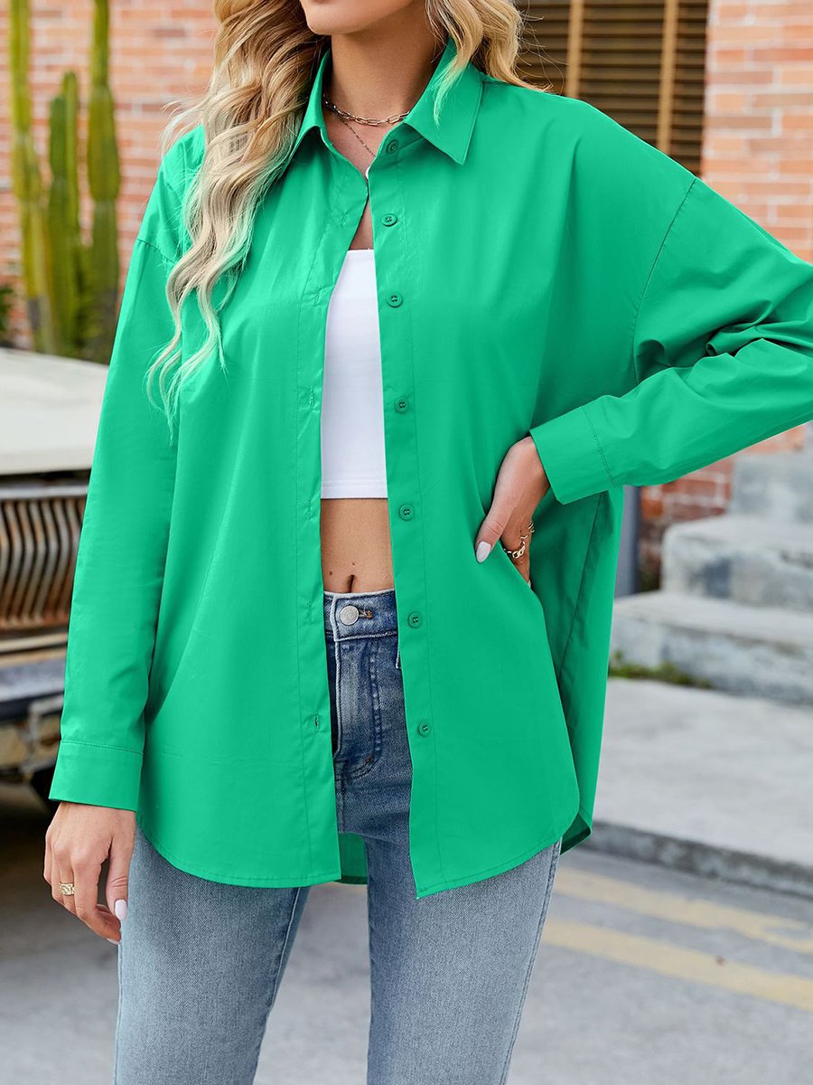 Solid Color Long Sleeve Shirt